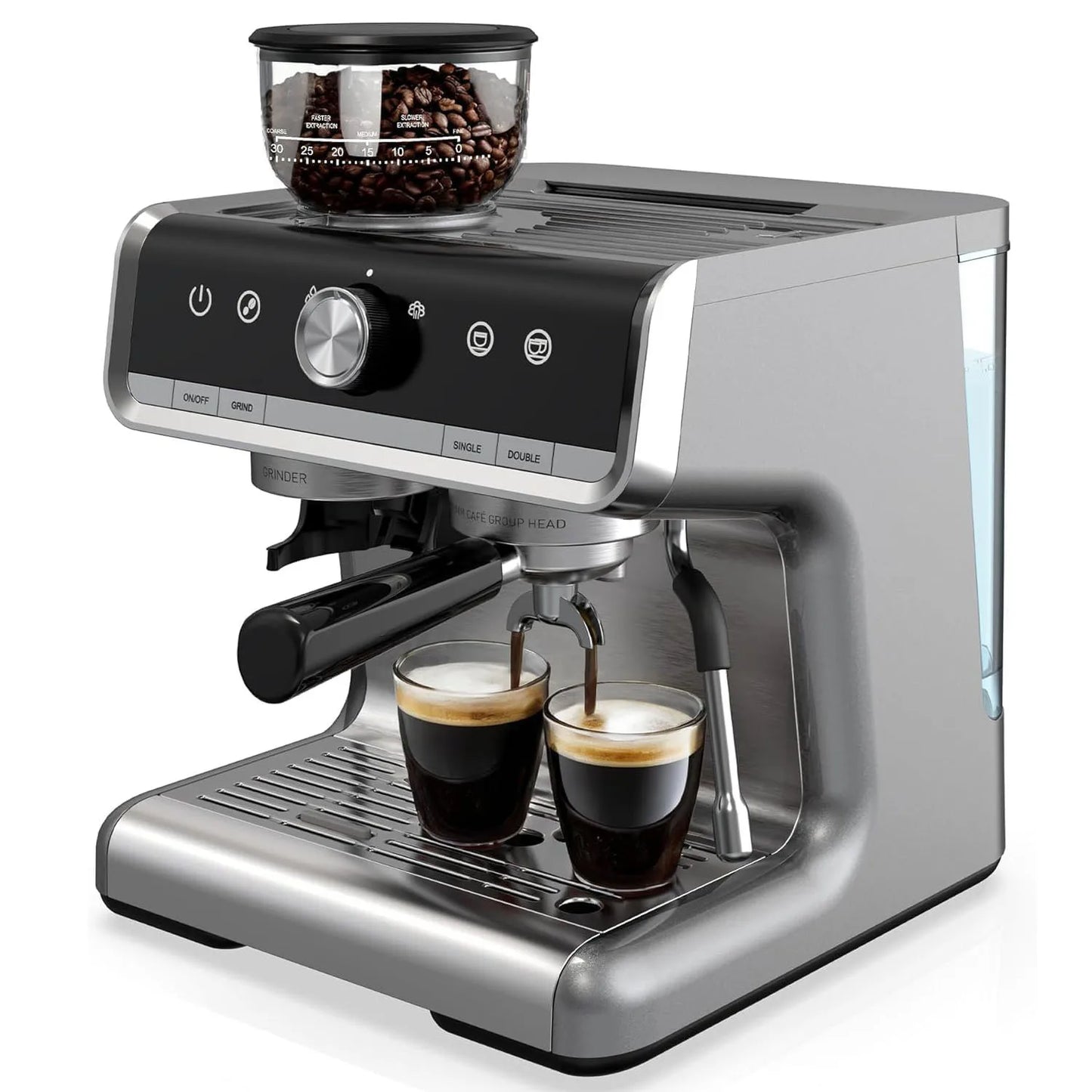Acekool 20 Bar Espresso Machine With Built In Grinder 1450W Semi Automatic