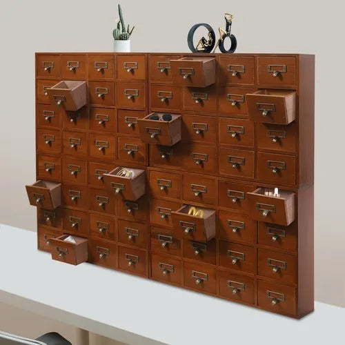 Bymaocar 64 Drawer Pine Wood Storage Cabinet For Home Office