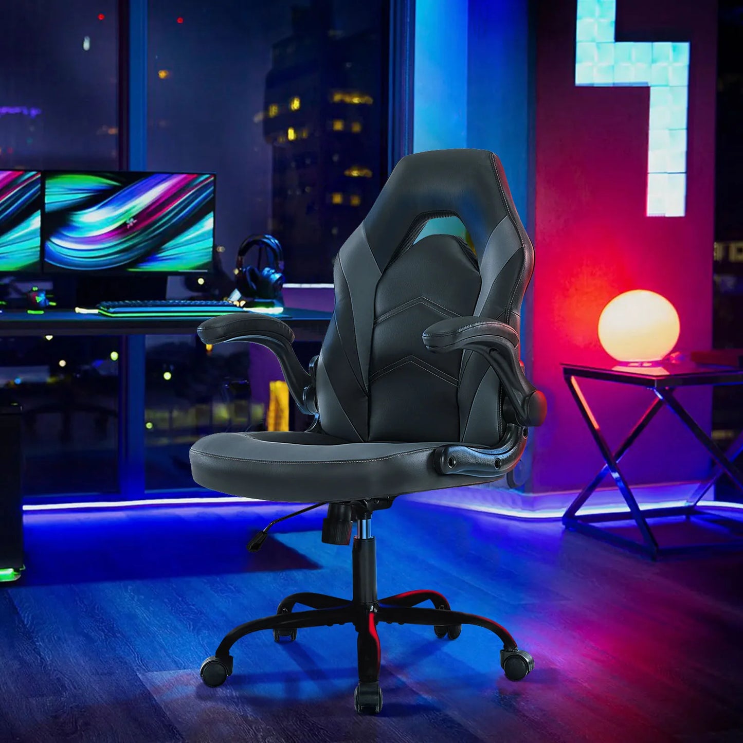 JHK Ergonomic Office Gaming Chair With Adjustable Flip Up Armrests