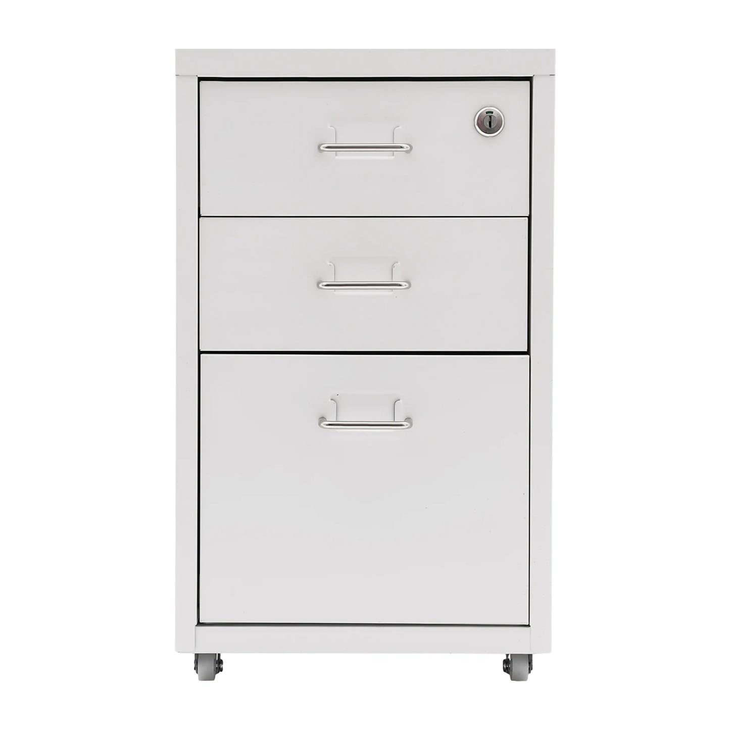 Bymaocar 3 Tier Vertical File Cabinet With Lock On Casters