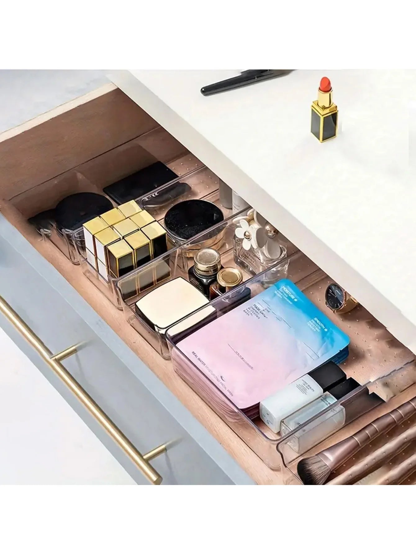 Transparent Plastic Drawer Storage Box Set 44 Piece Multi Functional Organizer