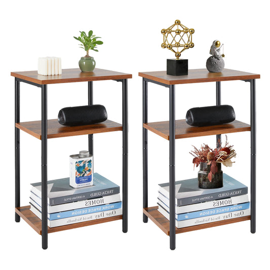 JHK 2/3-Tier End Table and Side Tables With Adjustable Feet