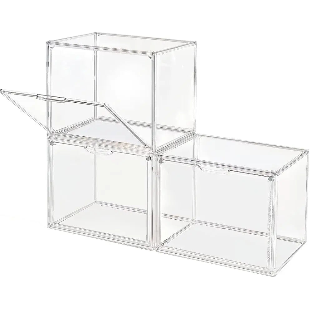 Clear Display Box Organizer With Magnetic Door For Makeup Books Collectibles