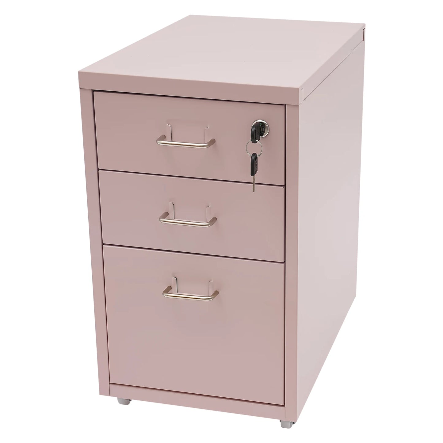 Bymaocar 3 Tier Vertical File Cabinet With Lock On Casters