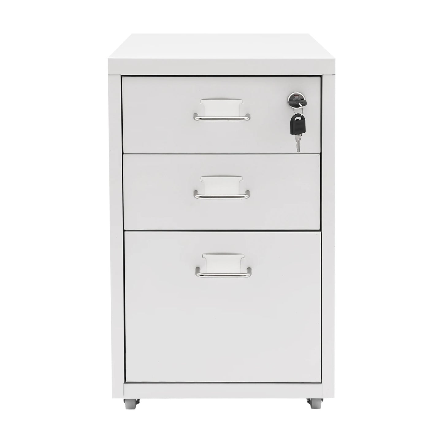 Bymaocar 3 Tier Vertical File Cabinet With Lock On Casters