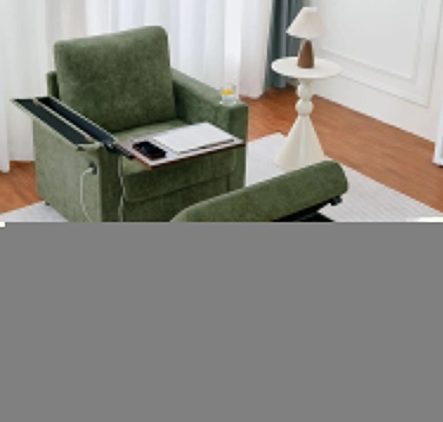 GUOHE Modern Accent Chair Set With Storage Ottoman For Living Room