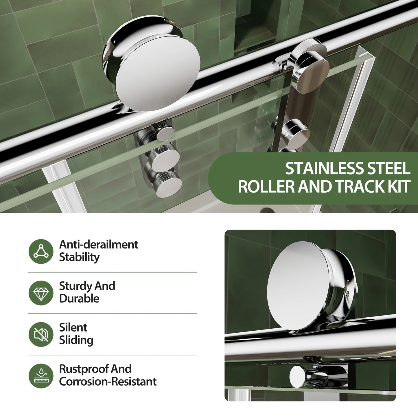 Sh.Kl Frameless Sliding Shower Door With 8mm Tempered Glass