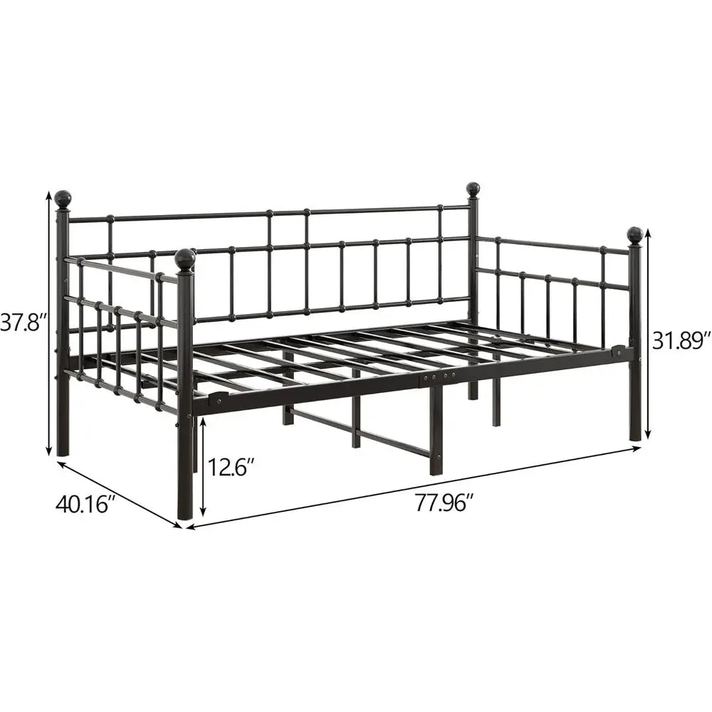 Boeng Metal Daybed Sofa Bed With Steel Slats Noise Free