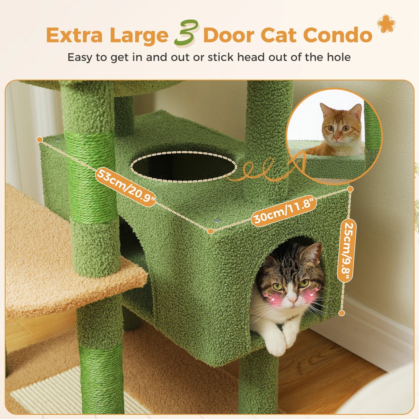 PEQULTI Multi Level Cat Tree Tower With Scratching Posts Hammock