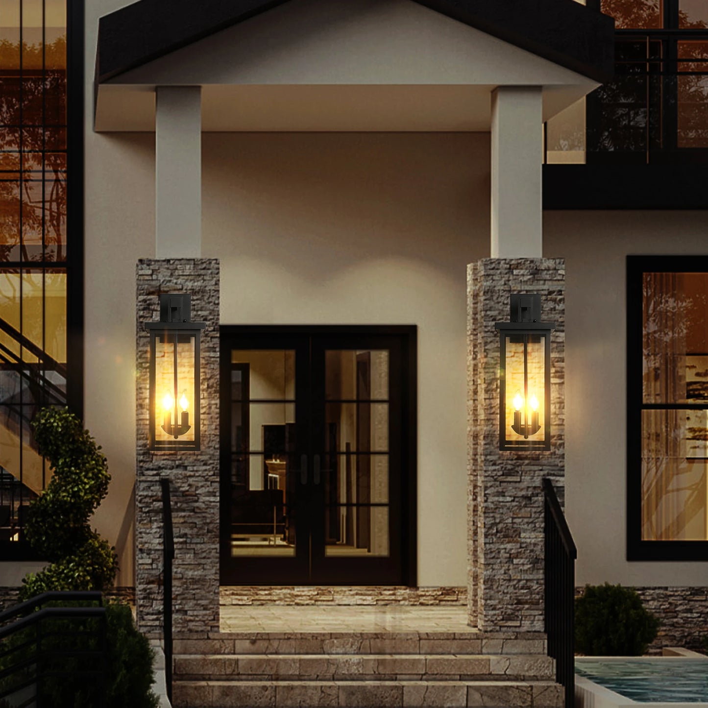 ARLGSITE Outdoor Wall Lantern With Dusk To Dawn Sensor