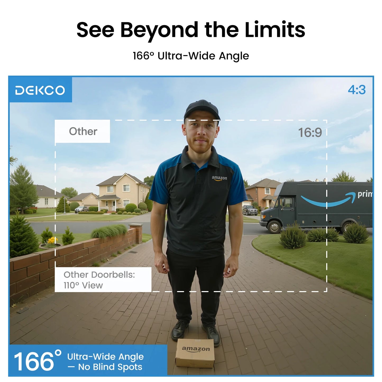 Dekco 3MP WiFi Doorbell Battery Intercom 2-Way Audio Alexa