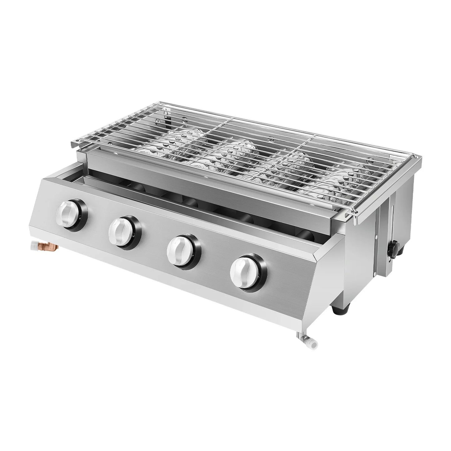 Portable Four Burner Propane Grill Smokeless Removable Outdoor Barbecue