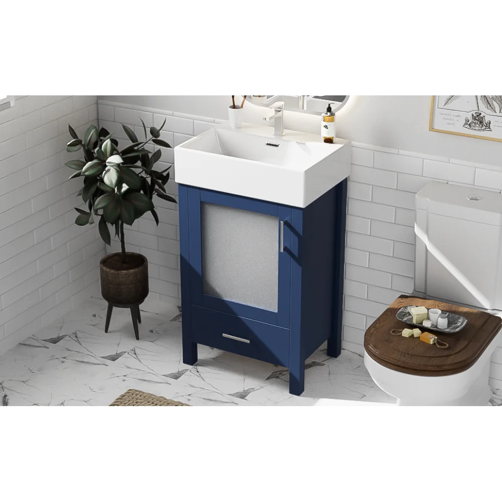 LWO Bathroom Vanity With Ceramic Sink And Ample Storage