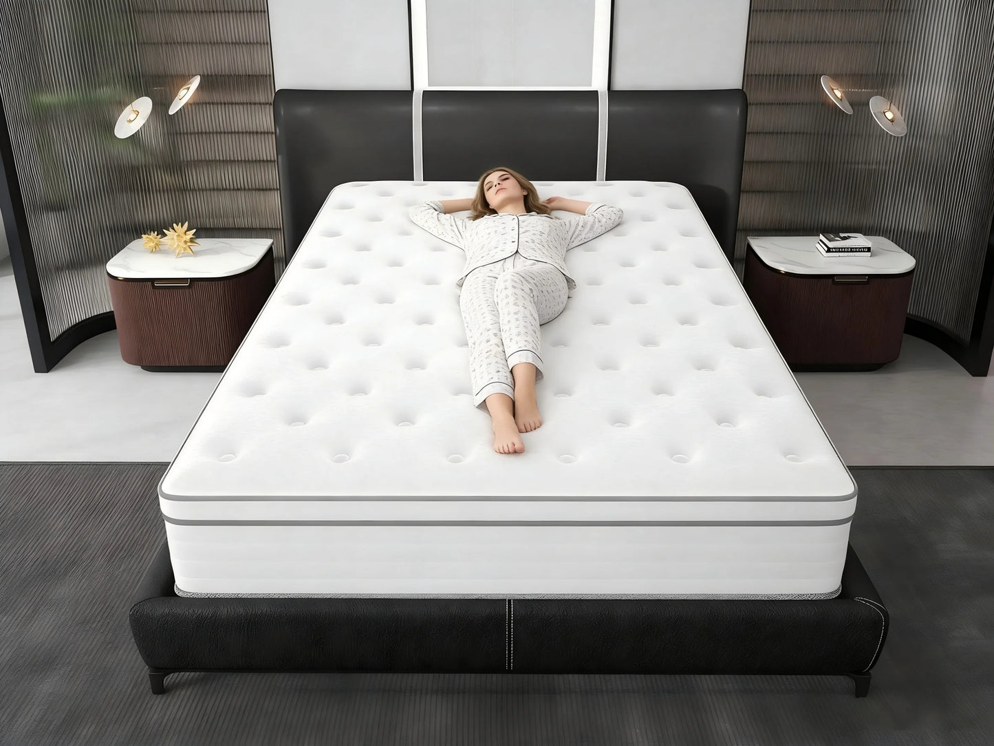 Madevos Hybrid Mattress In A Box With Memory Foam Pocket Springs
