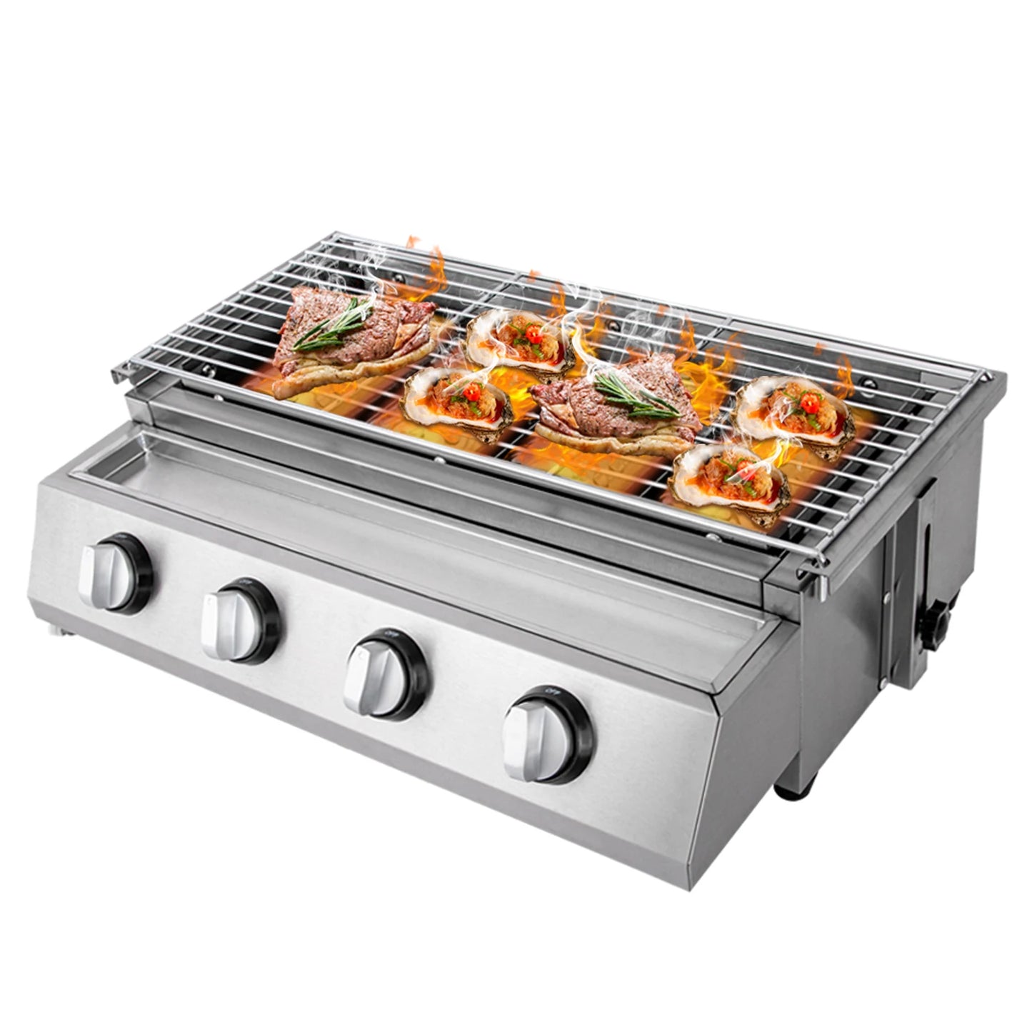 Portable Stainless Steel Gas Grill Smokeless For Camping And Outdoor