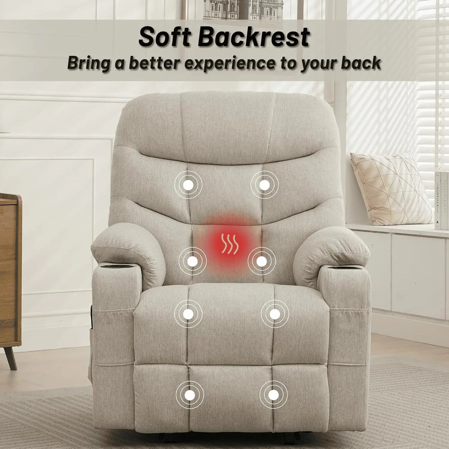 Power Lift Recliner Chair With Massage And Heating For Elderly