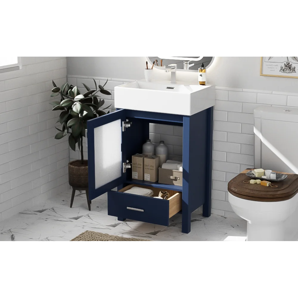 LWO Bathroom Vanity With Ceramic Sink And Ample Storage