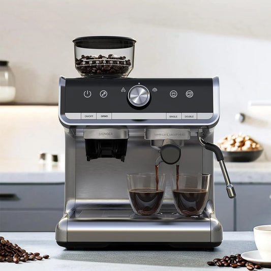 Acekool 20 Bar Espresso Machine With Built In Grinder 1450W Semi Automatic