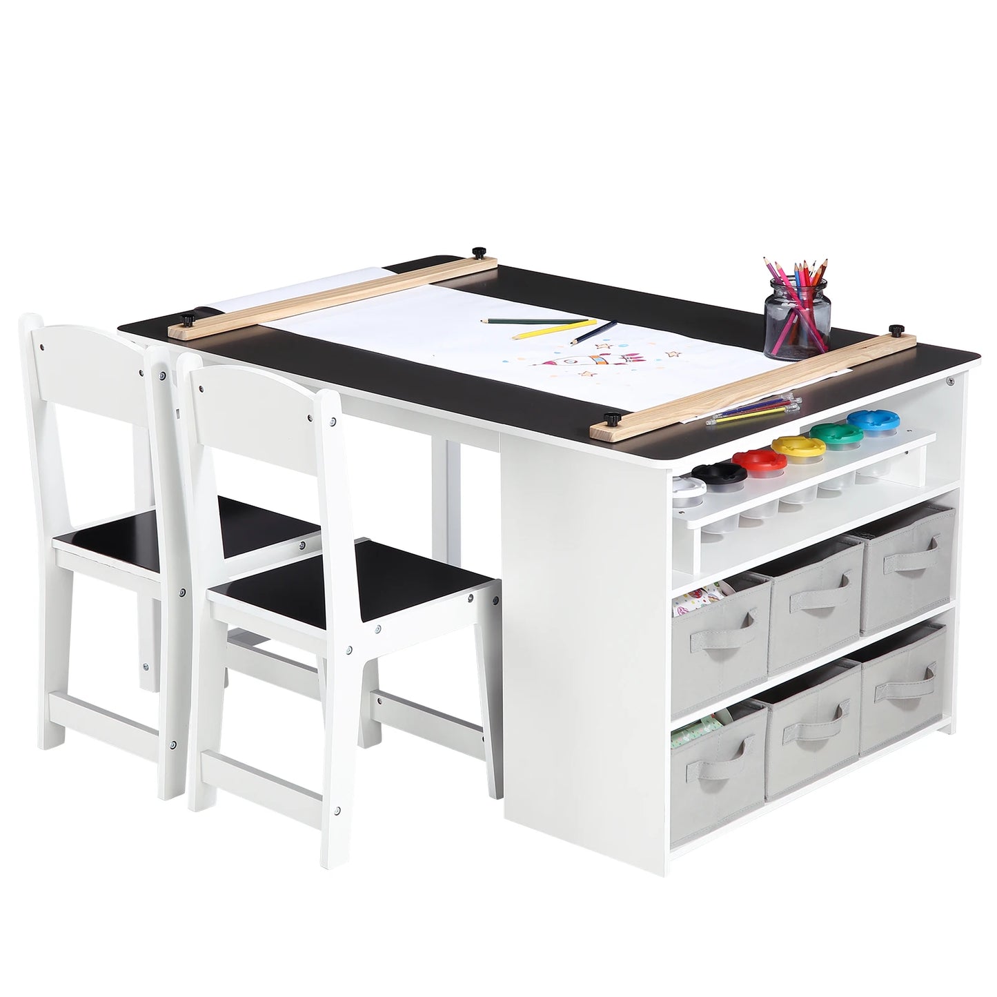 HiMISS Kids Art Table and Chairs Set for Craft Activity