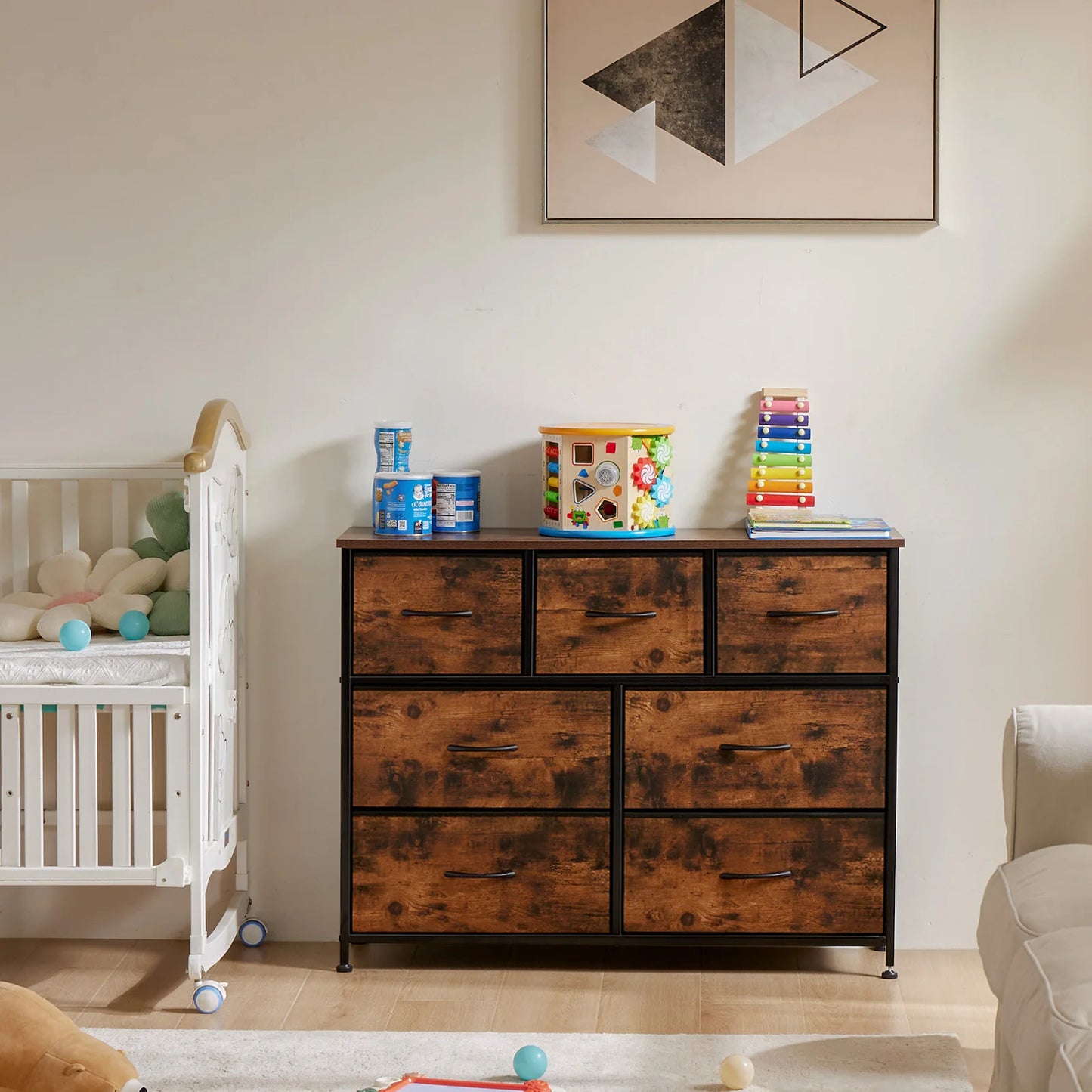 JHK Dresser With Seven Fabric Drawers Closet Organizer