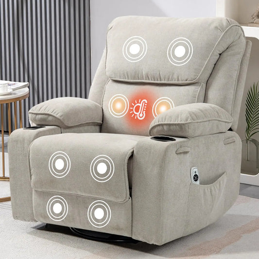 XIAOLANG Rocker Recliner With Massage Heated Cup Holders Remote