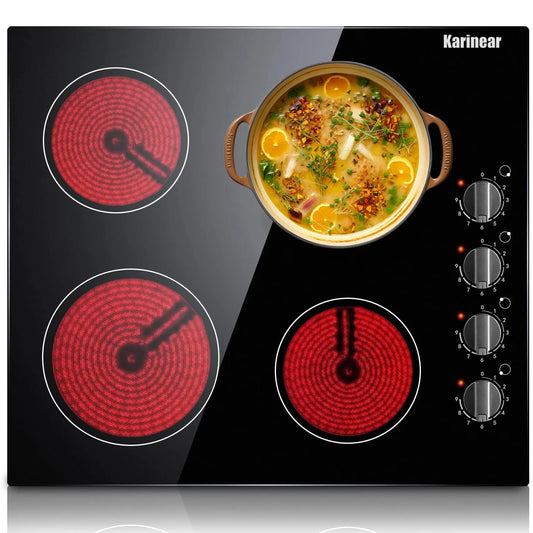 Karinear Four Burner Cooktop With Knob Control And Residual Heat Indicator