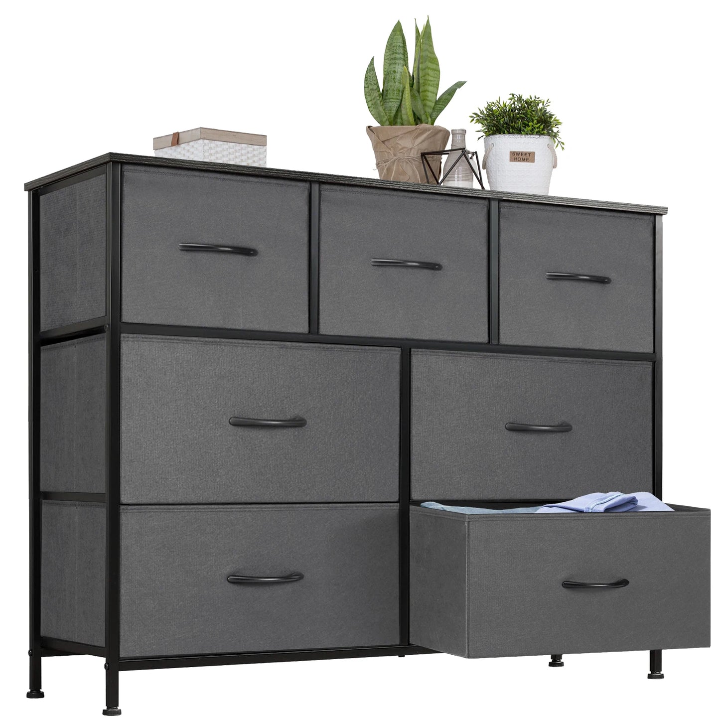 JHK Dresser With Seven Fabric Drawers Closet Organizer