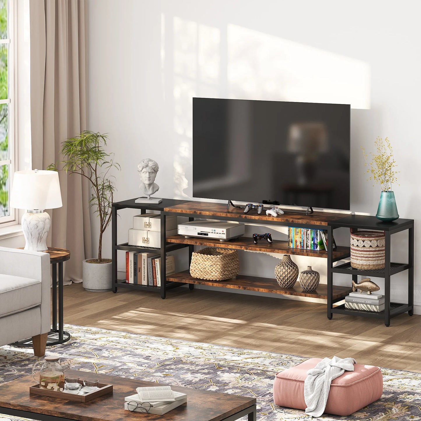 Tribesigns TV Stand Three Tier Entertainment Center Console