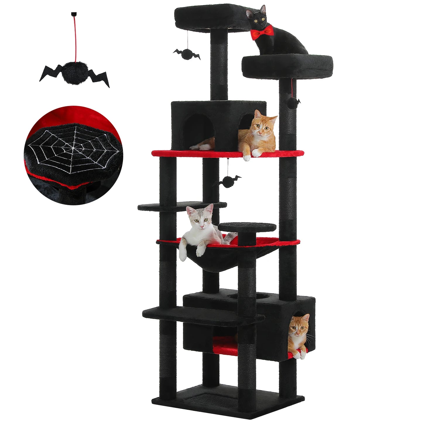 PEQULTI Multi Level Cat Tree Tower With Scratching Posts Hammock