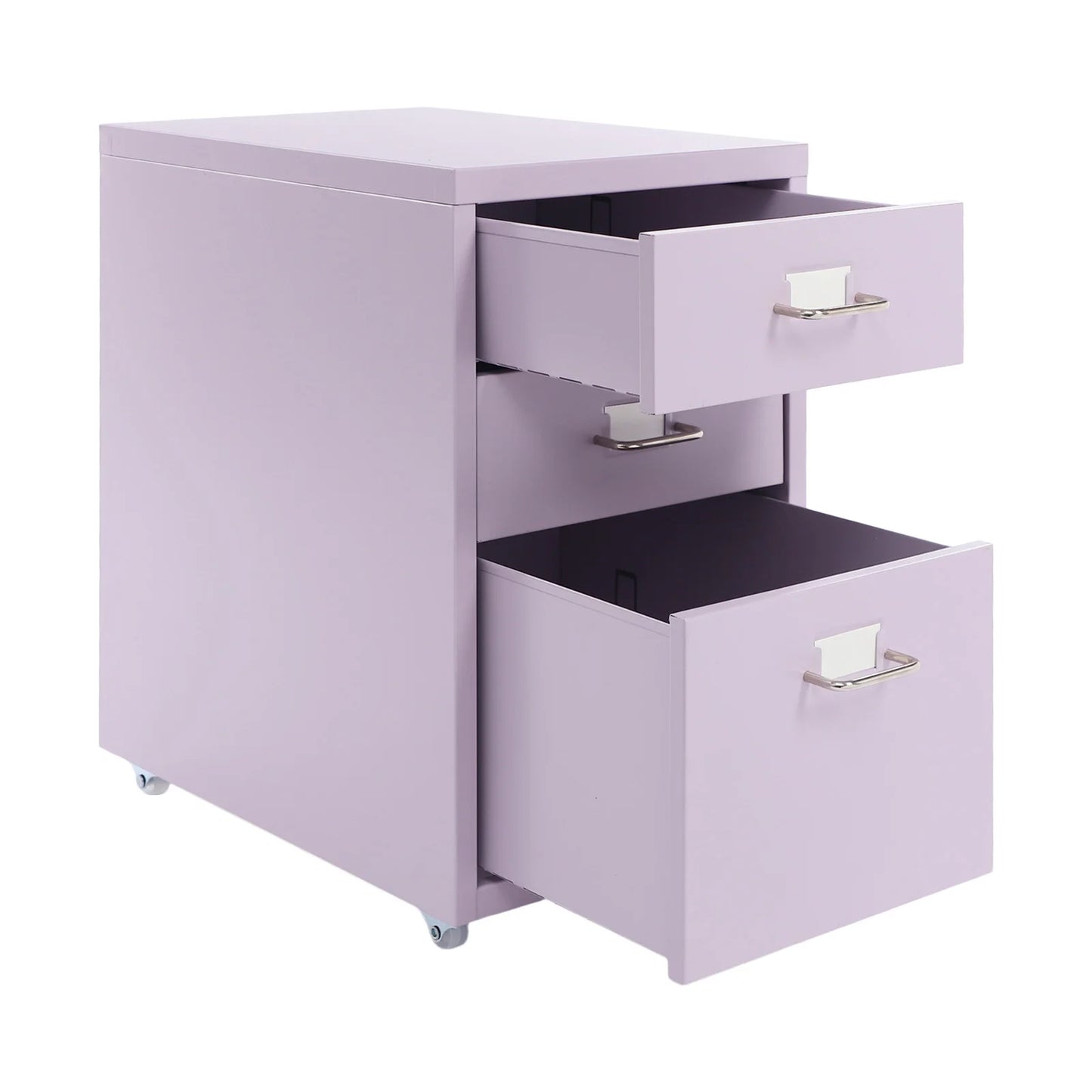 Bymaocar 3 Tier Vertical File Cabinet With Lock On Casters