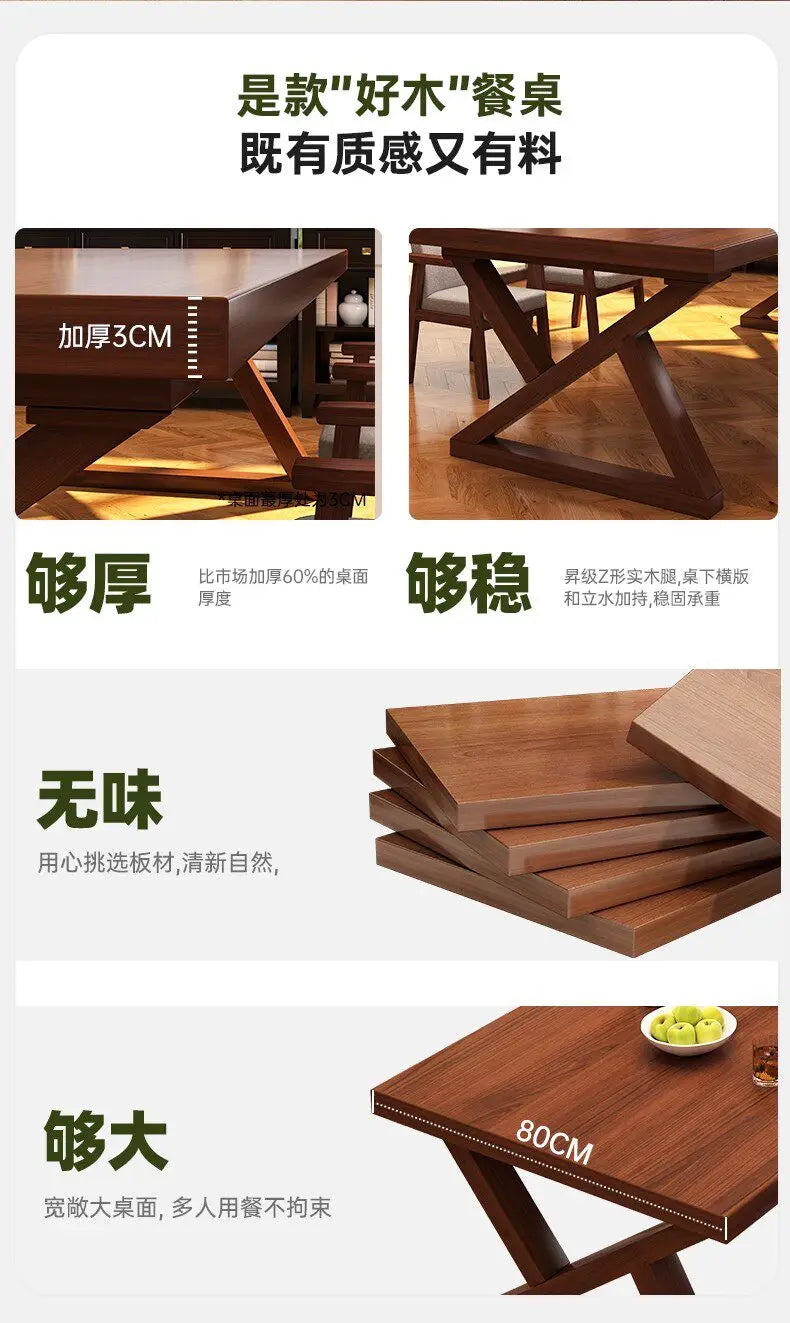 LZJV Solid Wood Modern Dining Table For Home Interiors