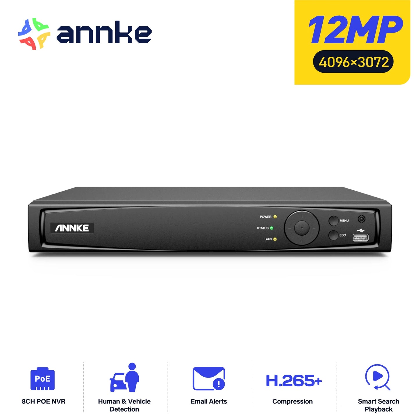 ANNKE 8 And 16 Channel PoE NVR H.265 Surveillance Recorder