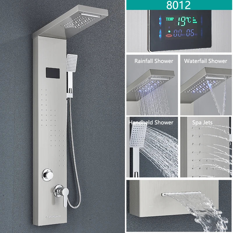 Wanmivezlo LED Shower Panel With Rainfall Jets And Massage
