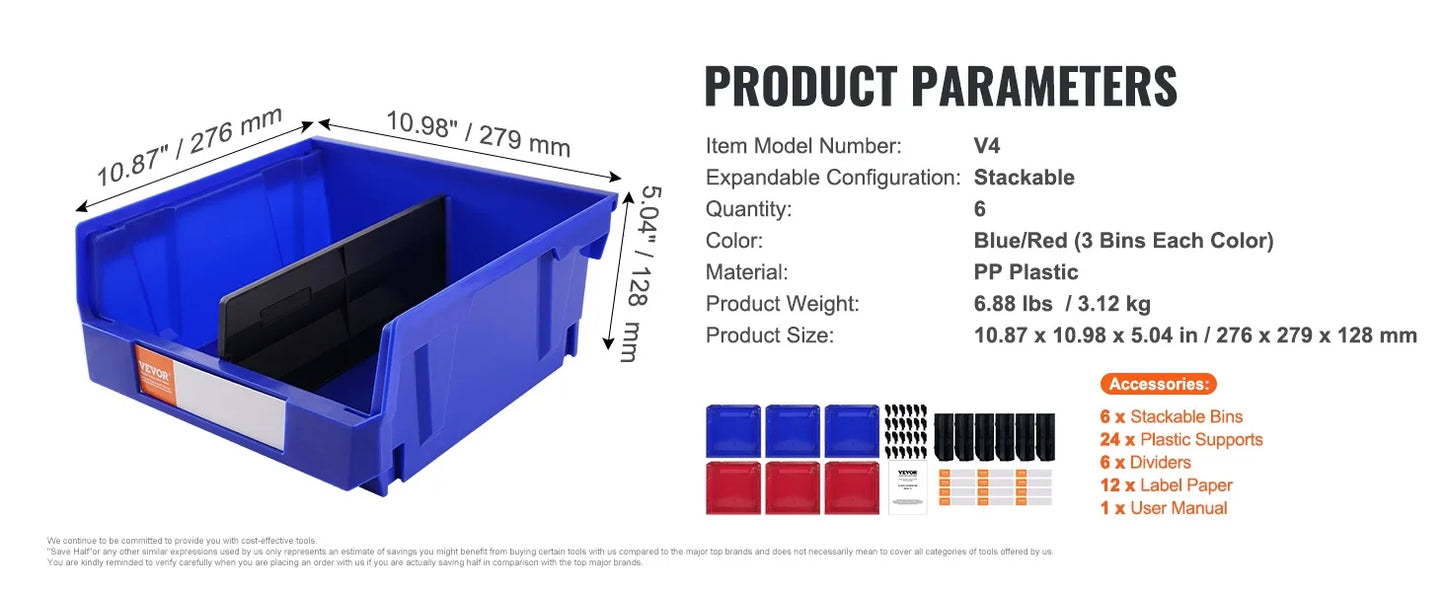 SucceBuy Stackable Garage Storage Bins