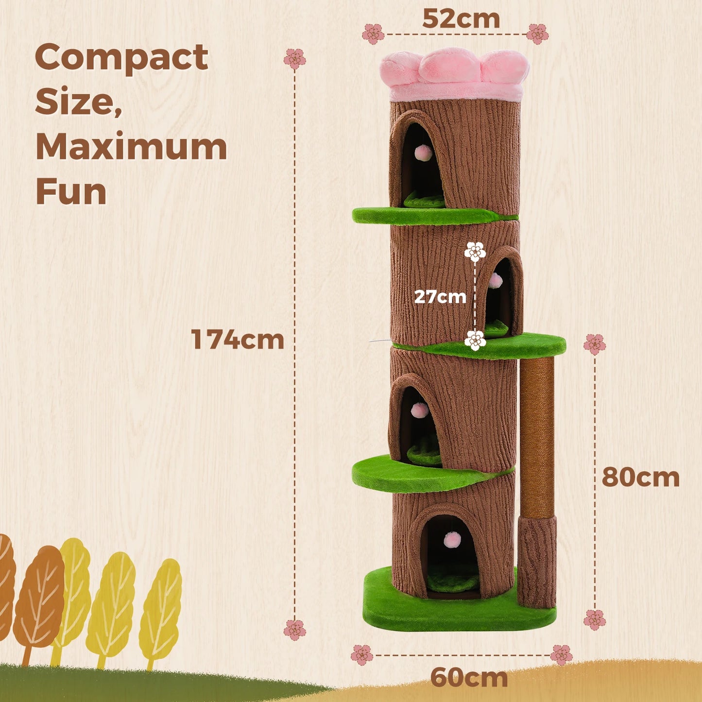 PAWZ Road Multilevel Cat Tree With Condos And Scratching Posts