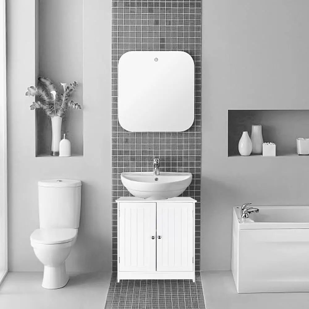 Bathroom Vanity Sink Cabinet With Two Shelves Under Sink Storage