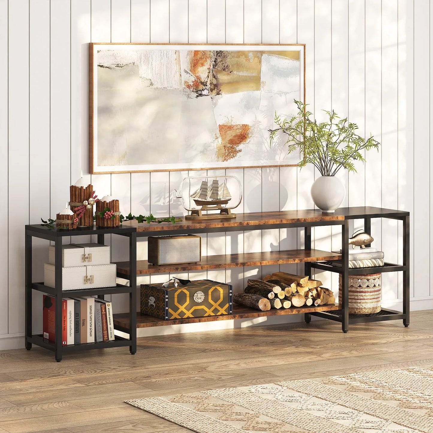 Tribesigns TV Stand Three Tier Entertainment Center Console