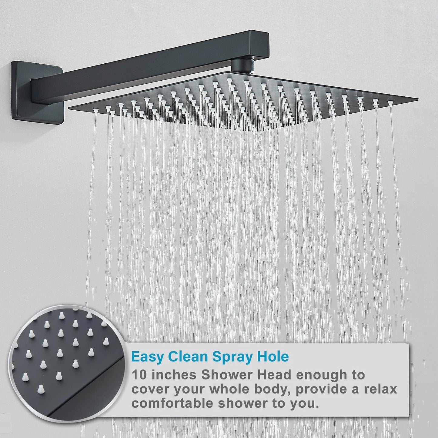 Quyanre Concealed In Wall Shower System With Rainfall Faucet