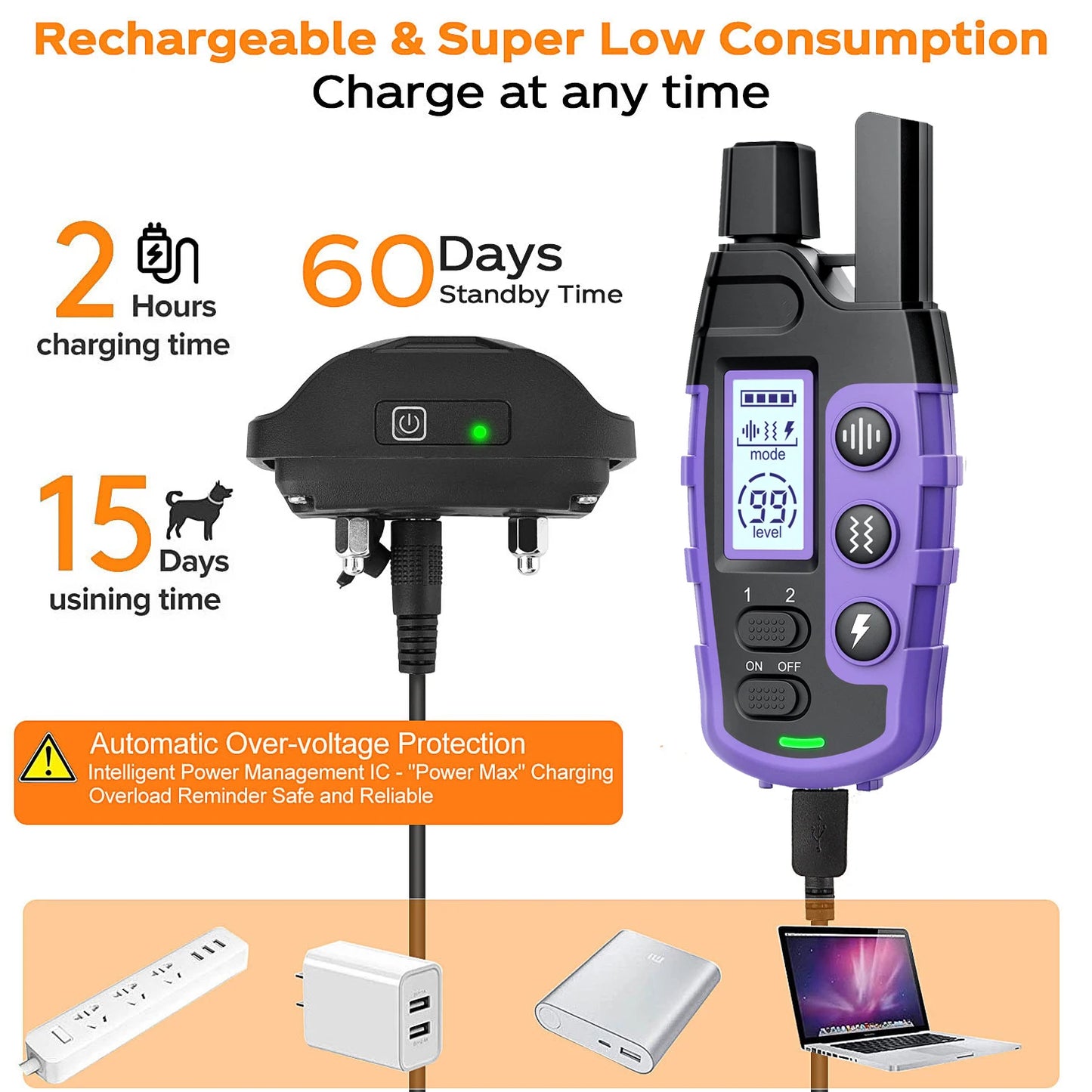 WXRPET 3300Ft Electric Dog Training Collar Remote Control Waterproof