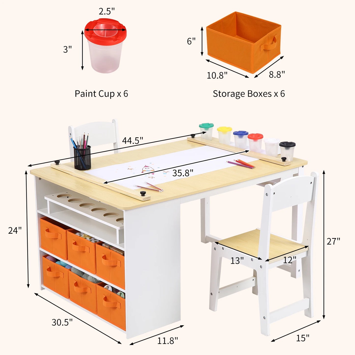HiMISS Kids Art Table and Chairs Set for Craft Activity