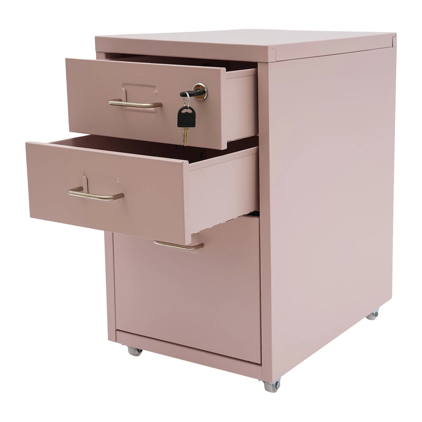 Bymaocar 3 Tier Vertical File Cabinet With Lock On Casters