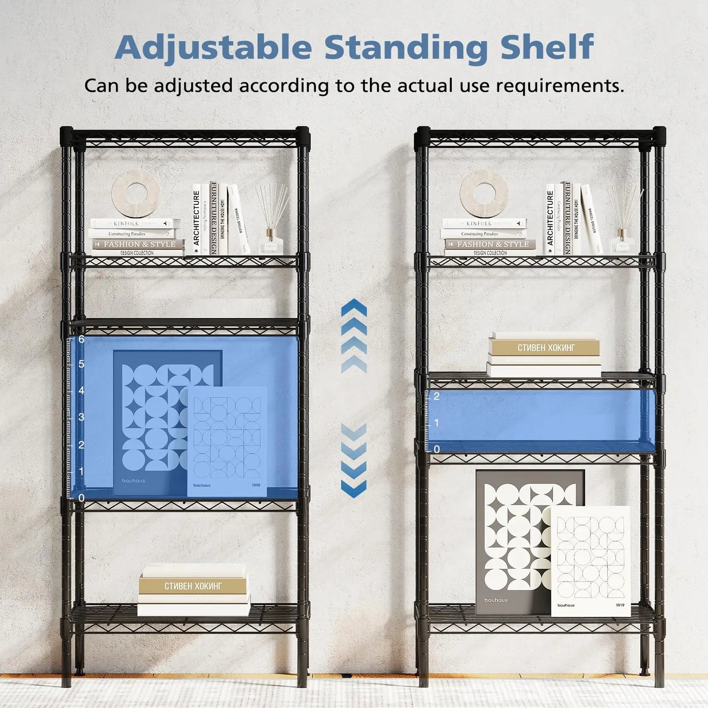 JHK Heavy Duty 3 Tier Metal Wire Storage Shelves Adjustable