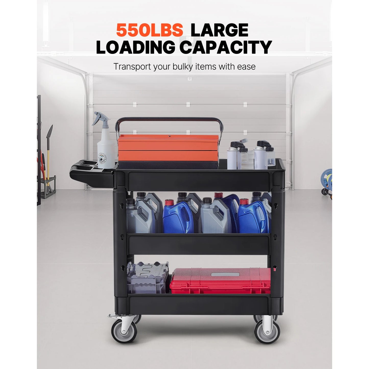 SucceBuy Utility Cart With 360 Degree Wheels For Heavy Duty Transport