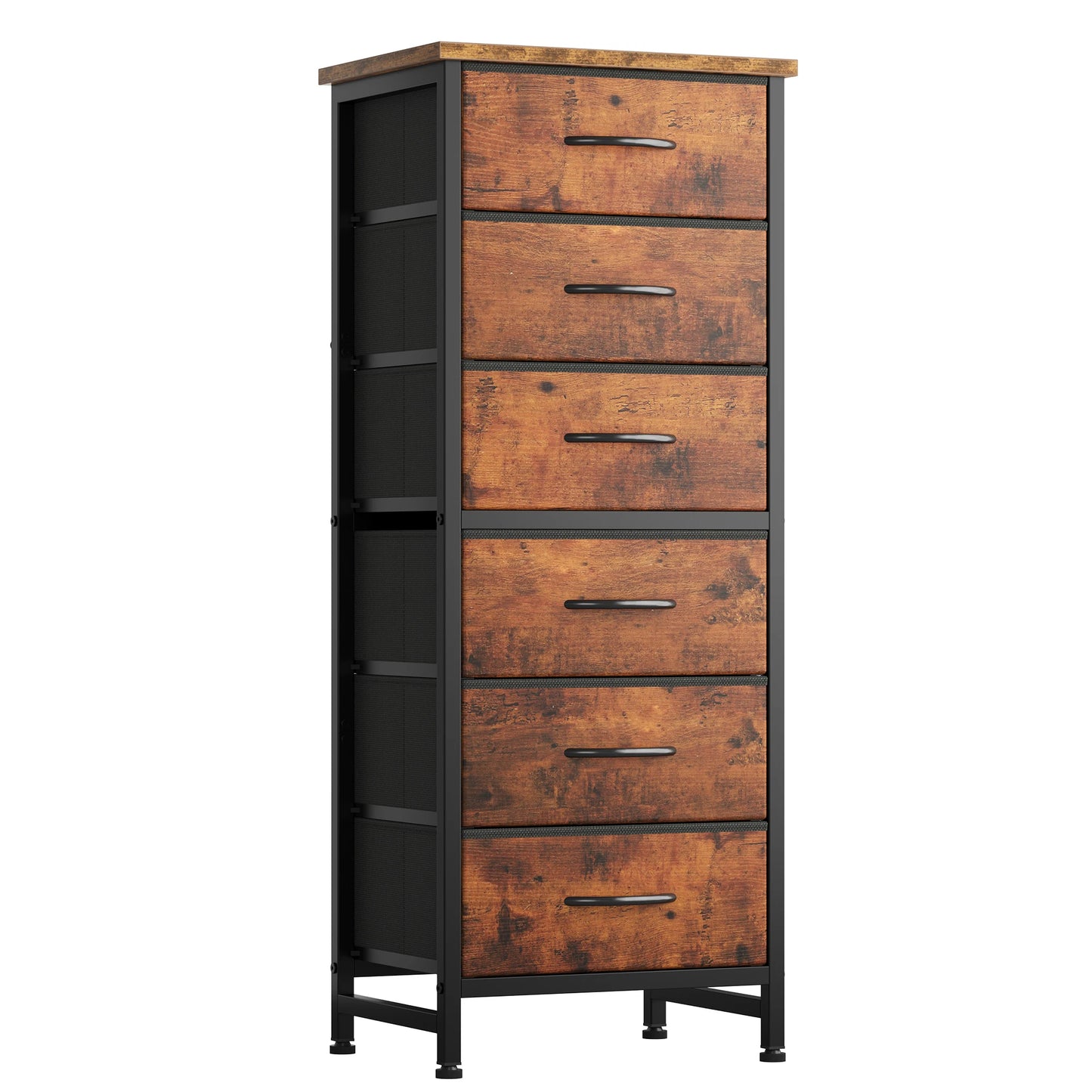 JHK Fabric Drawer Dresser With Metal Frame