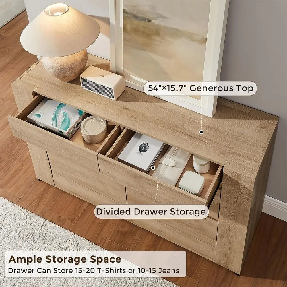 Six Drawer Wide Chest And TV Stand Storage Organizer