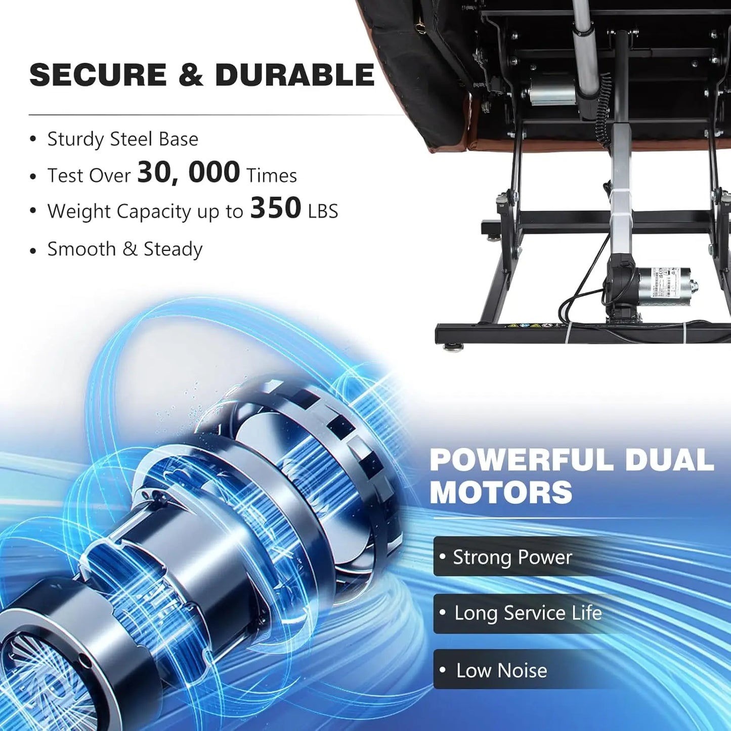 Dual Motor Power Lift Recliner With Massage And Heat