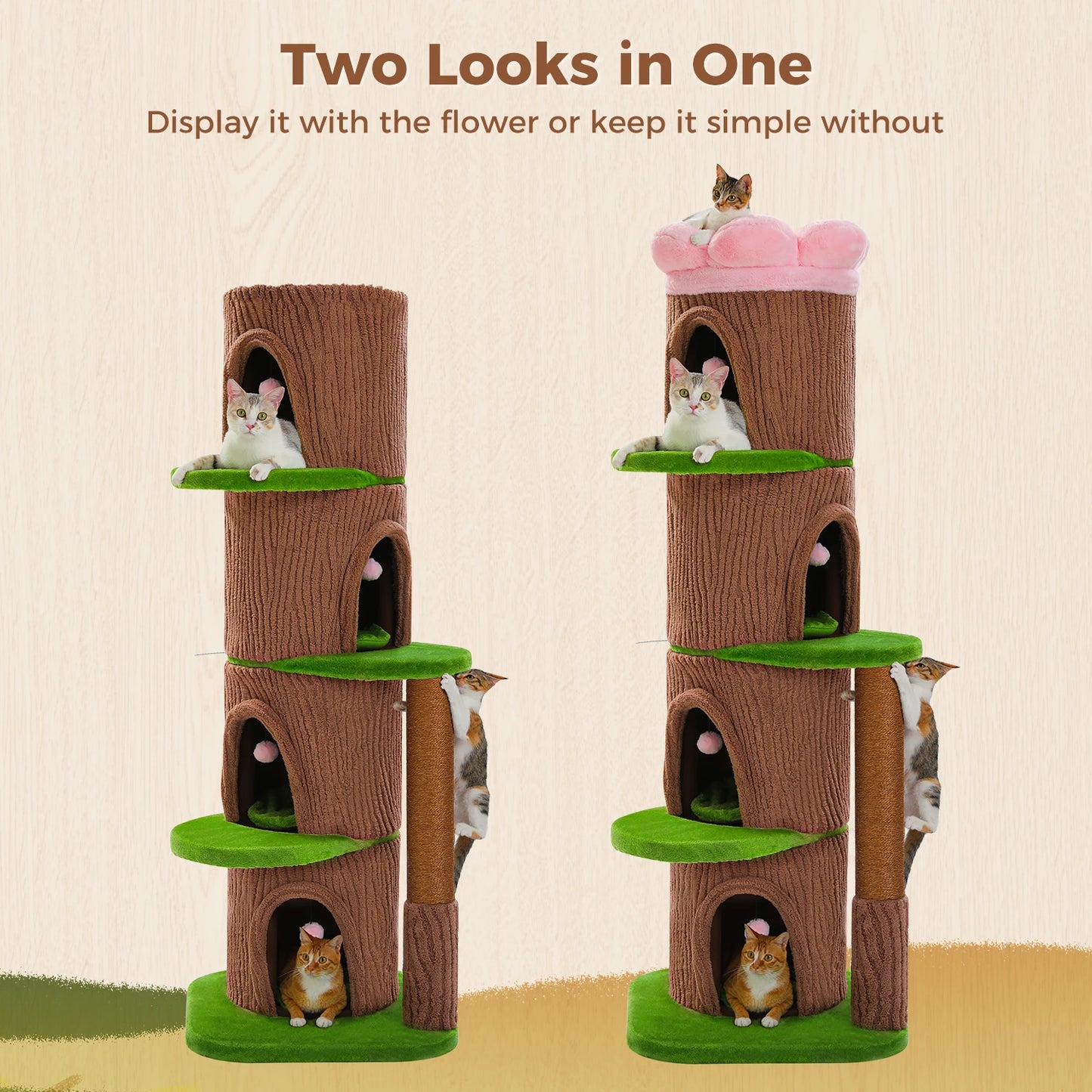PAWZ Road Multilevel Cat Tree With Condos And Scratching Posts