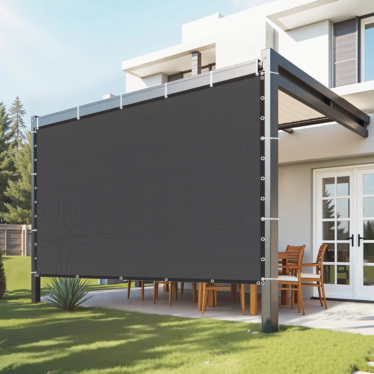 SucceBuy Sun Shade Cloth for Pergola Privacy Screen HDPE