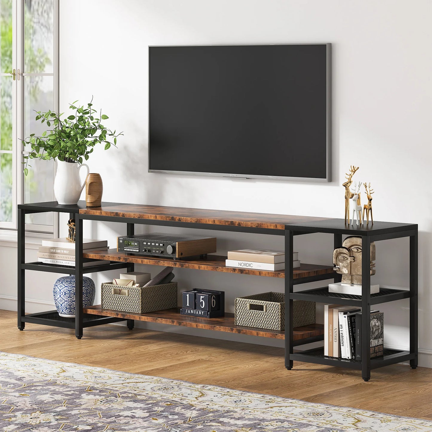 Tribesigns TV Stand Three Tier Entertainment Center Console