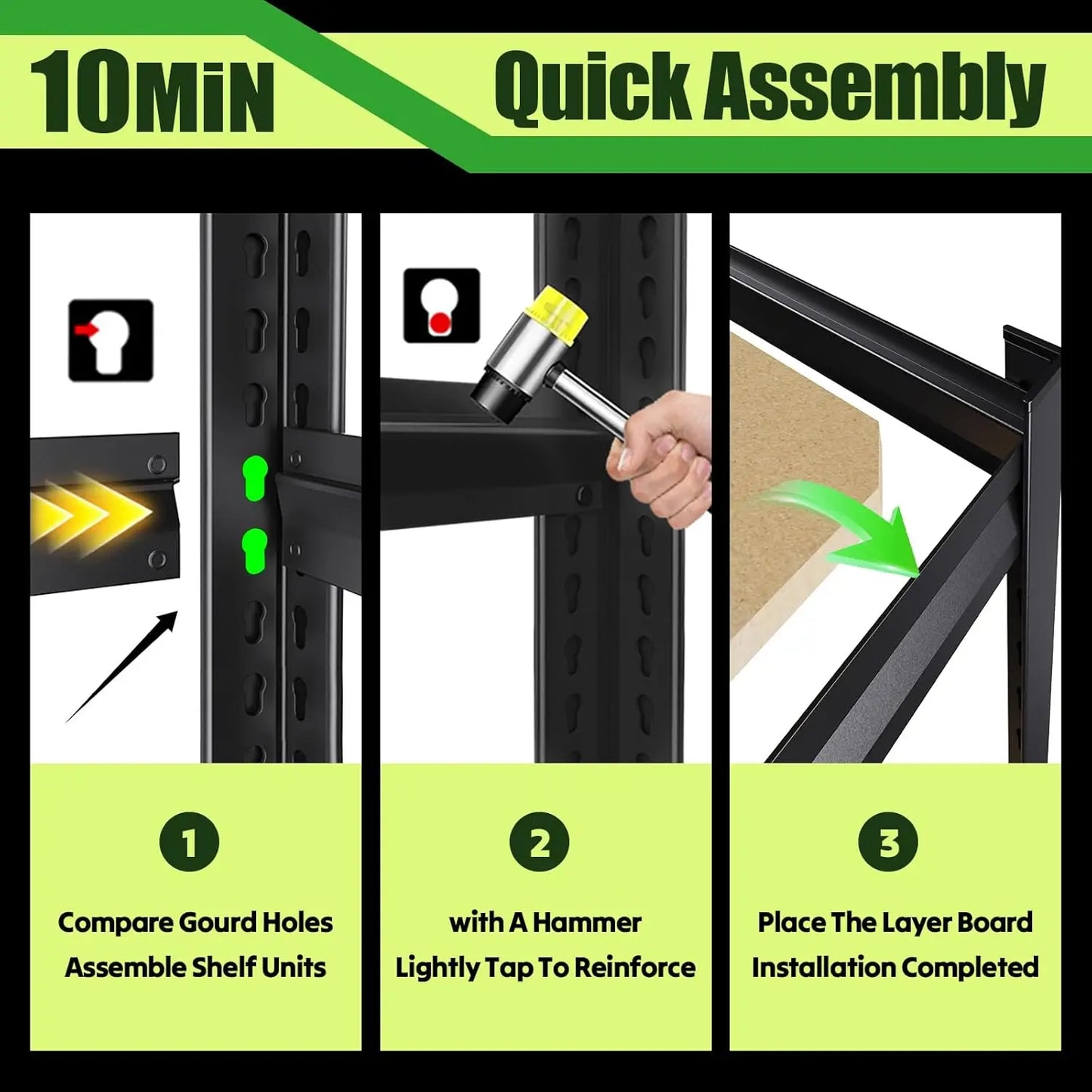 Heavy Duty 2000LBS Garage Shelving Unit Adjustable Metal Storage